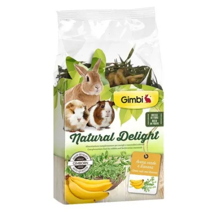 Трав'яний мікс GimBi Natural Delight для гризунів, овес і банан, 100 г