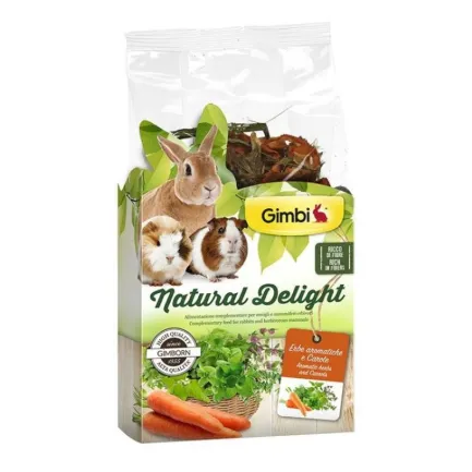 Трав'яний мікс GimBi Natural Delight для гризунів, трави і морква, 100 г