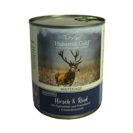 Hubertus Gold Hirsch &amp; Rind. Консерви для собак. Оленина та яловичина з топінамбуром та червоними ягодами, 800 г