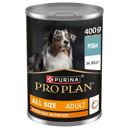 Вологий корм для дорослих собак Purina Pro Plan Adult шматочки в желе, з рибою 400 г 