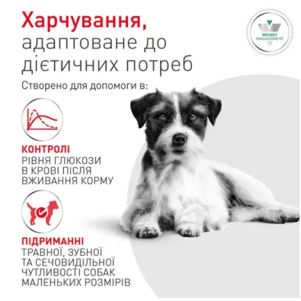 Сухий дієтичний корм Royal Canin Glycobalance Small Dog для контролю рівня глюкози при цукровому діабеті для дорослих собак малих порід, 1,5 кг — Фото 2