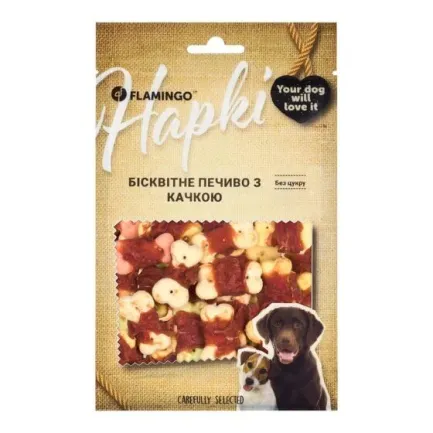 Ласощі Flamingo для собак, бісквітне печиво з качкою, 75 г