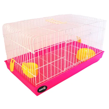 Клітка AnimAll F-700-p для кролика і морської свинки, рожева, 57 × 31 × 30 см