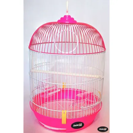 Клітка AnimAll F-305-p для птахів, рожева, 33 × 65 см