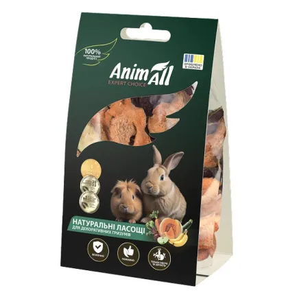 AnimAll Ласощі для гризунів. Cушений овочевий мікс з цукіні, 50 г. 
