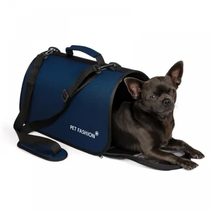 Сумка-переноска Pet Fashion «Vesta» для собак та котів, 38х22х22 см, синя — Фото 1
