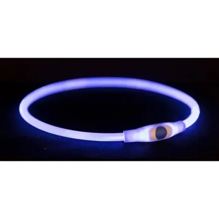 Trixie Flash USB Нашийник, що світиться S–M: 40см/8мм різнокольоровий, силіконовий — Фото 1