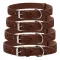 Нашийник для Собак Шкіряний BronzeDog Classic з тисненням Коричневий 2XS — Фото 7