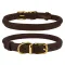 Нашийник для собак круглий шкіряний BronzeDog Crazy темно-коричневий XL — Фото 5