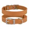 Нашийник для Собак Шкіряний BronzeDog Classic з Хромованою Фурнітурою Гірчичний 2XS — Фото 4