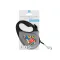 Повідець-рулетка для собак WAUDOG R-leash, малюнок "ВАУ", S, до 15 кг, 5 м, світловідбиваюча стрічка чорний — Фото 6