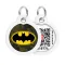 Адресник для собак і котів металевий WAUDOG Smart ID з QR паспортом, малюнок "Бетмен зелений", коло, Д 30 мм — Фото 5