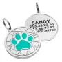 Емальований Адреса для Собак BronzeDog Лапка на Фоні Об'ємної Павутинки Бірюзовий L Емальований Адреса для Собак BronzeDog Лапка на Фоні Об'ємної Павутинки Бірюзовий L