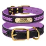 Нашийник для Собак Шкіряний BronzeDog Premium з Литою Латунною Фурнітурою та Адресником Чорно-Фіолетовий L Нашийник для Собак Шкіряний BronzeDog Premium з Литою Латунною Фурнітурою та Адресником Чорно-Фіолетовий L