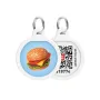 Адресник для собак і котів металевий WAUDOG Smart ID з QR паспортом, малюнок "Гамбургер", коло, Д 25 мм Адресник для собак і котів металевий WAUDOG Smart ID з QR паспортом, малюнок "Гамбургер", коло, Д 25 мм
