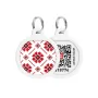 Адресник для собак і котів металевий WAUDOG Smart ID з QR паспортом, малюнок "Вишиванка", коло, Д 25 мм Адресник для собак і котів металевий WAUDOG Smart ID з QR паспортом, малюнок "Вишиванка", коло, Д 25 мм
