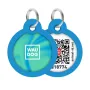 Адресник для собак і котів металевий WAUDOG Smart ID з QR паспортом, малюнок "Градієнт блакитний", коло, Д 30 мм Адресник для собак і котів металевий WAUDOG Smart ID з QR паспортом, малюнок "Градієнт блакитний", коло, Д 30 мм