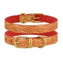 Нашийник для собак шкіряний Classic одинарний з золотим тисненням Хвиля Червоний L Нашийник для собак шкіряний Classic одинарний з золотим тисненням Хвиля Червоний L