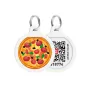 Адресник для собак і котів металевий WAUDOG Smart ID з QR паспортом, малюнок "Піца", коло, Д 25 мм Адресник для собак і котів металевий WAUDOG Smart ID з QR паспортом, малюнок "Піца", коло, Д 25 мм