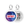 Адресник для собак і котів металевий WAUDOG Smart ID з QR паспортом, малюнок "NASA21", коло, Д 25 мм Адресник для собак і котів металевий WAUDOG Smart ID з QR паспортом, малюнок "NASA21", коло, Д 25 мм