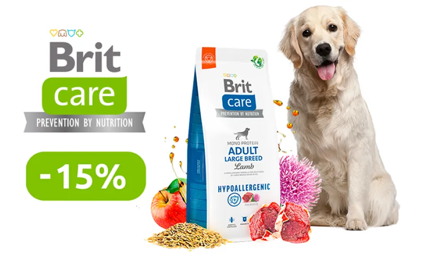 Корм сухий Brit Care Dog Hypoallergenic Adult Large Breed -15%