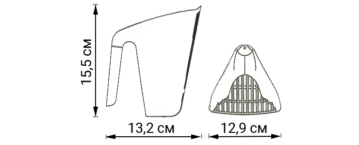 Габаритні розміри Moderna Scoop & Sift Габаритні розміри Moderna Scoop & Sift